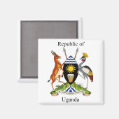 Oeganda - Wapenschild - Actueel Magneet (Voorkant / Achterkant)