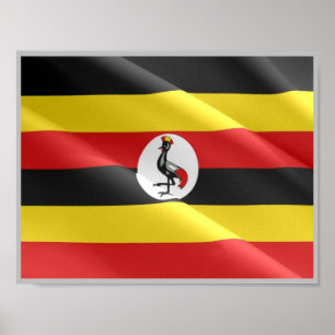 Oeganda - Waving Flag - Poster
