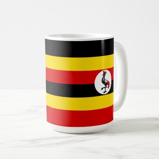 Oegandese vlag koffiemok (Voorkant rechts)