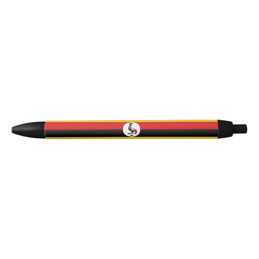 Oegandese vlag zwarte inkt pen (Voorkant)