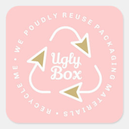 Oegly Box Recycled Packaging Sticker Roze en bruin