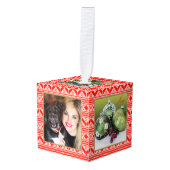 Oegly Sweater Custom Photo Cube Kerstversiering Kubus Ornament (Voorkant hoekig)