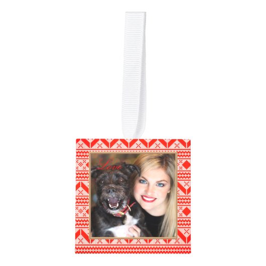 Oegly Sweater Custom Photo Cube Kerstversiering Kubus Ornament (Voorkant)