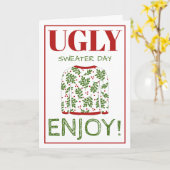 Oegly Sweater Kerstgroet Kaart (Gele Bloem)