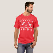 Oegly T-Rex Dinosaur kerstkeuter T-shirt (Voorkant volledig)