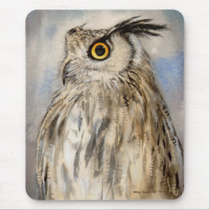 Oehoe Wildlife Kunst Portret Muismat