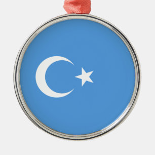Oeigoerse vlag van Oost-Turkistan (Oeigoer) Cerami Metalen Ornament