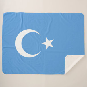 Oeigoerse vlag van Oost-Turkistan (Oeigoer) Sherpa Deken