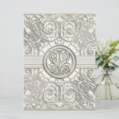 Oeil Argent Swirl Coeur Élégant Invitation Mariage (Debout devant)