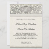 Oeil Argent Swirl Coeur Élégant Invitation Mariage (Dos)