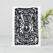Oeil. Carte plate de dessin d'encre (Debout devant)
