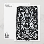 Oeil. Carte plate de dessin d'encre (Devant / Derrière)