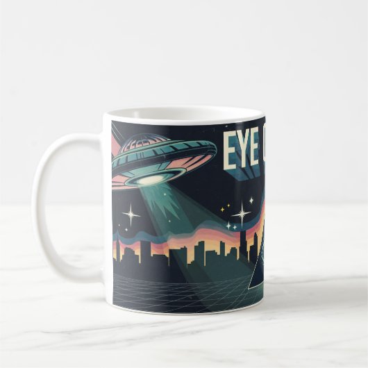 OEIL CONCUR ALIEN PYRAMIDE PUISSANCE café Mug (Gauche)