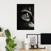 Œil de chat impression sombre, œil de chat noir go (Bureau à domicile)