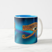 Oeil de Horus Wadjet Mug d'art égyptien (Devant droit)