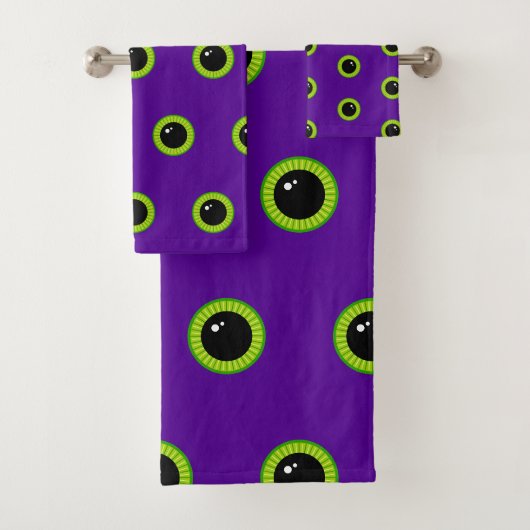 Oeil de monstre vert et violet amusant (En situation)