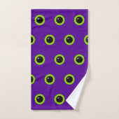Oeil de monstre vert et violet amusant (Serviette à main)