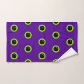 Oeil de monstre vert et violet amusant (Serviette à main)