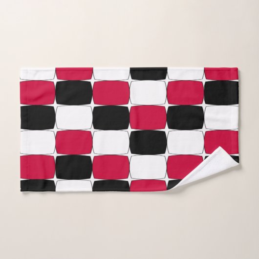 OEil de poisson noir, blanc et rouge (Serviette à main)