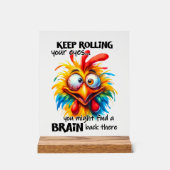 Oeil de poulet amusant roulé mot art (Recto)