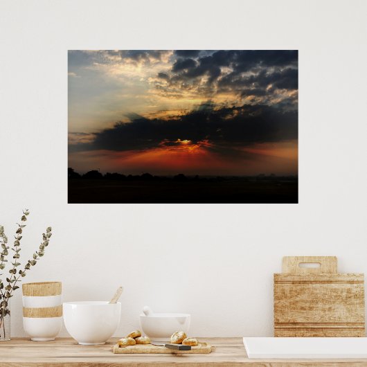 OEil des heures Poster du lever du soleil (Cuisine)