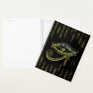OEil égyptien de Horus sur les hiéroglyphes et l
