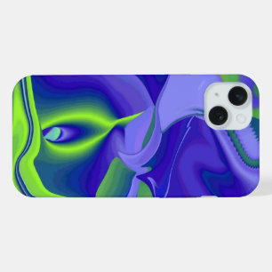 Oeil mal, 3D Abstrait en vert bleu violet