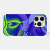 Oeil mal, 3D Abstrait en vert bleu violet (Verso Horizontal)