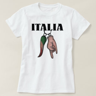 OEIL MAUVAIS DE T-SHIRT ITALIEN DE KLAXON, CORNO
