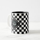 Œil Omniscient sur Mug Magique d'Échecs Noir & Bla (Devant gauche)
