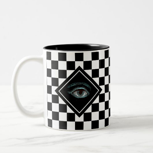 Œil Omniscient sur Mug Magique d'Échecs Noir & Bla (Gauche)