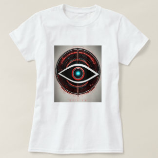 Oeil technologique - T-shirt graphique futuriste"