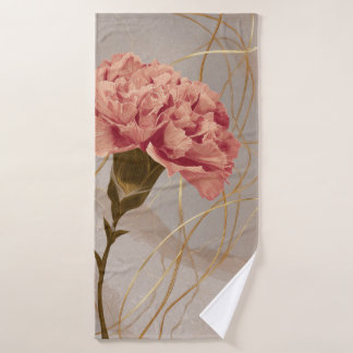Œillet Rose Pâle Floral Or