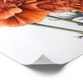 Oeillets Orange Flower Art Imprimer Poster (Coin)