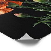 Oeillets Orange Flower Art Imprimer Poster (Coin)