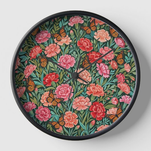 Œillets Papillons Art Horloges Abstraits (Recto)