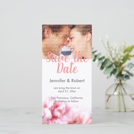 Oeillets roses Enregistrer le Carte photo de date (Debout devant)