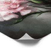 Oeillets roses Fleur Art Imprimer Poster (Coin)