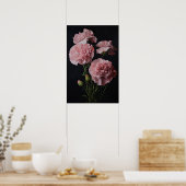 Oeillets roses Fleur Art Imprimer Poster (Cuisine)