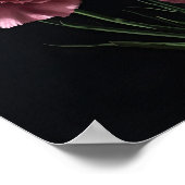 Oeillets roses Fleur Art Imprimer Poster (Coin)