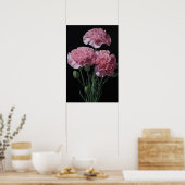 Oeillets roses Fleur Art Imprimer Poster (Cuisine)