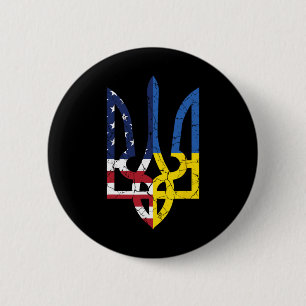 Oekraïens-Amerikaanse vlag symbool liefde steun on Ronde Button 5,7 Cm