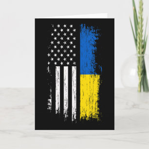 Oekraïens Amerikaanse Vlag T-shirt - Trots Oekrain Kaart