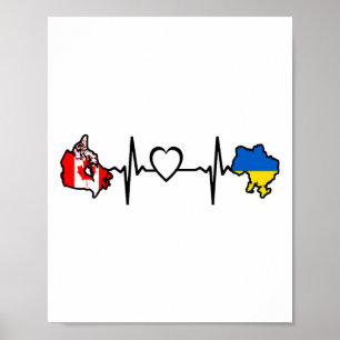Oekraïens-Canadese vlag - Oekraïne Canada Hartslag Poster