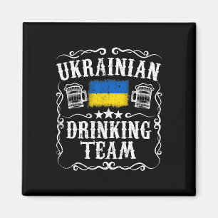 Oekraïens Drinkteam T-shirt Grappige Oekraïne Vlag Magneet