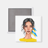 Oekraïens einde oorlog zwarte haar magneet (Voorkant / Achterkant)