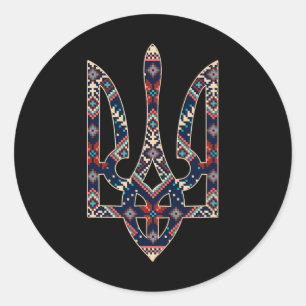 Oekraïens embleem Oekraïne symbool borduurwerk Ronde Sticker