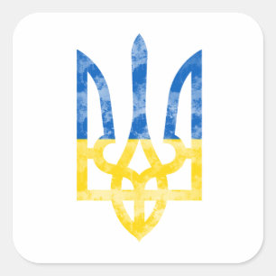 Oekraïens embleem vierkante sticker