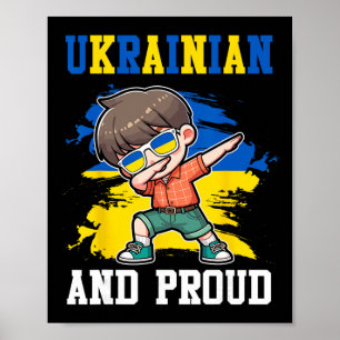 Oekraïens En Trots Oekraïense Jongen Oekraïne Vlag Poster