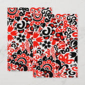 Oekraïens etnische folk art floral pattern absrtac bedankkaart (Voorkant / Achterkant)